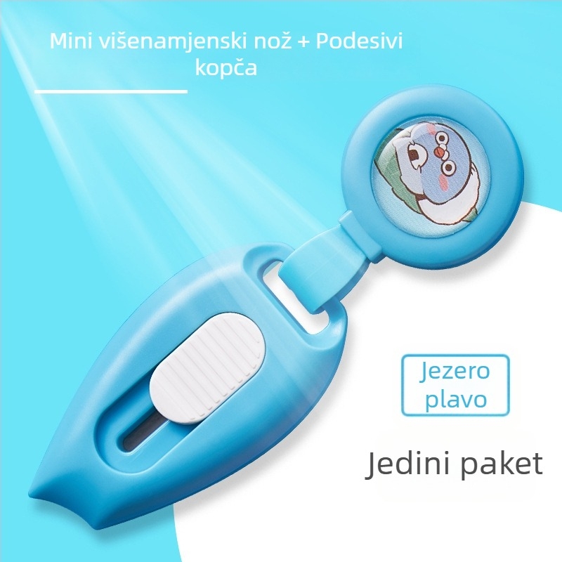 Prijenosni mini nož za otvaranje paketa i rezanje papira, model 7152, metal/plastik, duljina oštrice 10, ukupna duljina 65 mm, masa 20 g