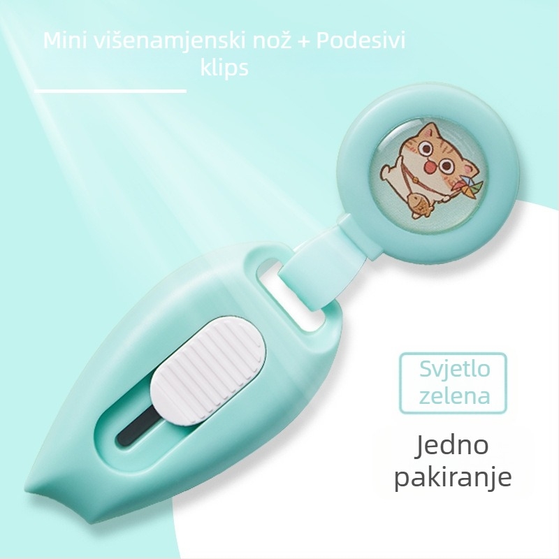 Prijenosni mini nož za otvaranje paketa i rezanje papira, model 7152, metal/plastik, duljina oštrice 10, ukupna duljina 65 mm, masa 20 g