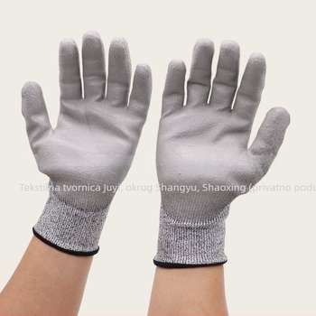 Rukavice otporne na rezanje HPPE + PU ljepilo, za gradilišta i tvornice, Juyi