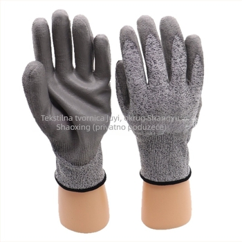 Rukavice otporne na rezanje HPPE + PU ljepilo, za gradilišta i tvornice, Juyi