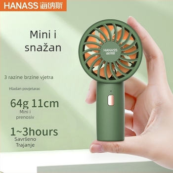 Hyenas HANASS H2 mini ručni ventilator, ABS materijal, svjež i prenosan stil, ručni; pogodan za studente, putovanja i poslovna putovanja