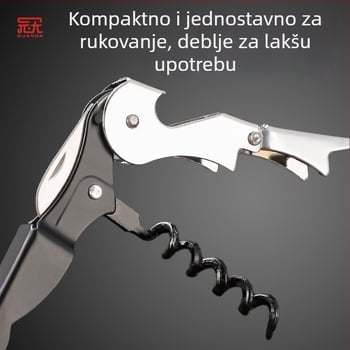 Set otvarača za boce crnog vina od nehrđajućeg čelika, višefunkcionalan, 3- ili 5-dijelni set