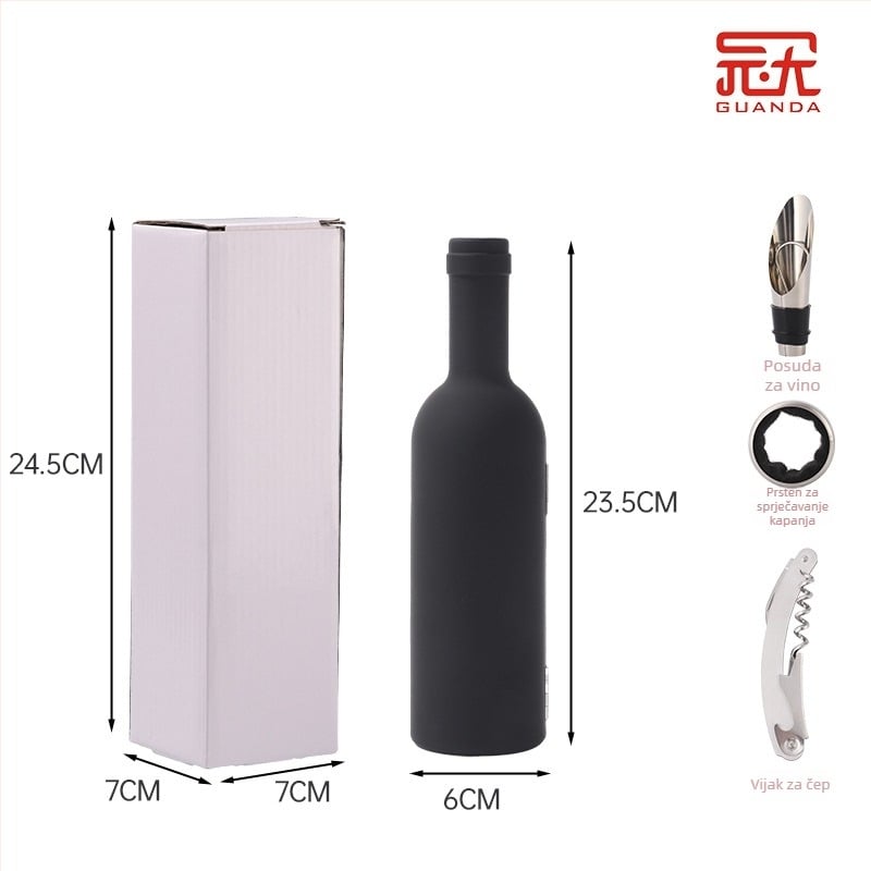 Set otvarača za boce crnog vina od nehrđajućeg čelika, višefunkcionalan, 3- ili 5-dijelni set