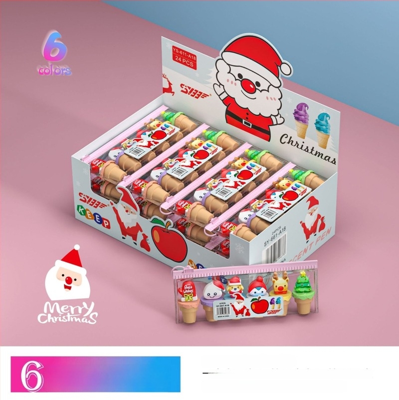 Marker za isticanje u obliku crtanog lika, model SY-661, plastično kućište, pakiranje 6 komada u vrećici, neizbrisiv.