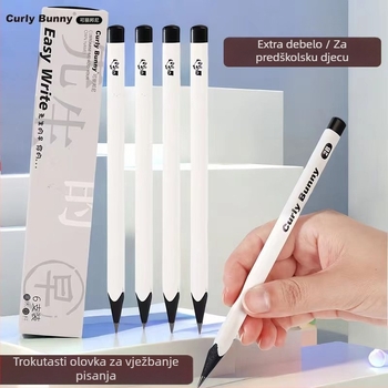 Trokutasta drvena olovka za korekciju držanja, HB, Basswood, za učenike osnovne škole