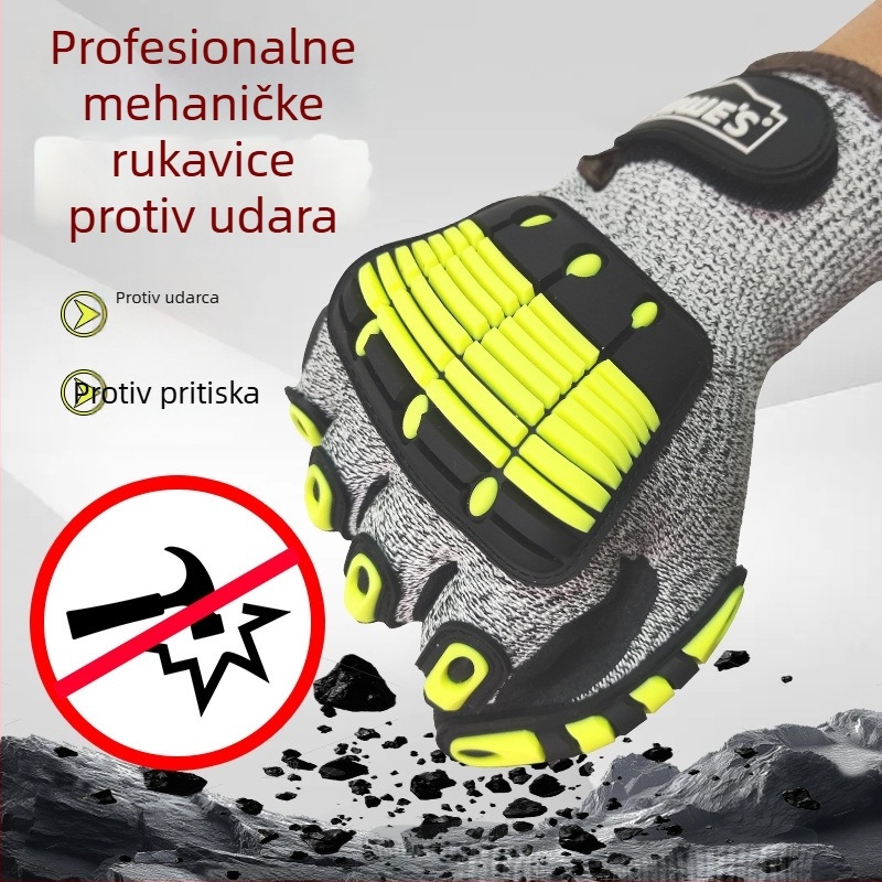 Gumene rukavice za rad s zaštitom od udara, rezanja, klizanja i habanja za naftnu i rudarsku industriju