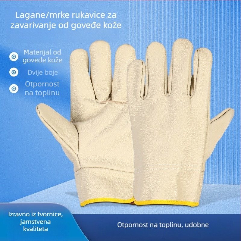 Beineshu Kožne rukavice za zavarivanje s toplinskom izolacijom, potpuno stražnji dizajn