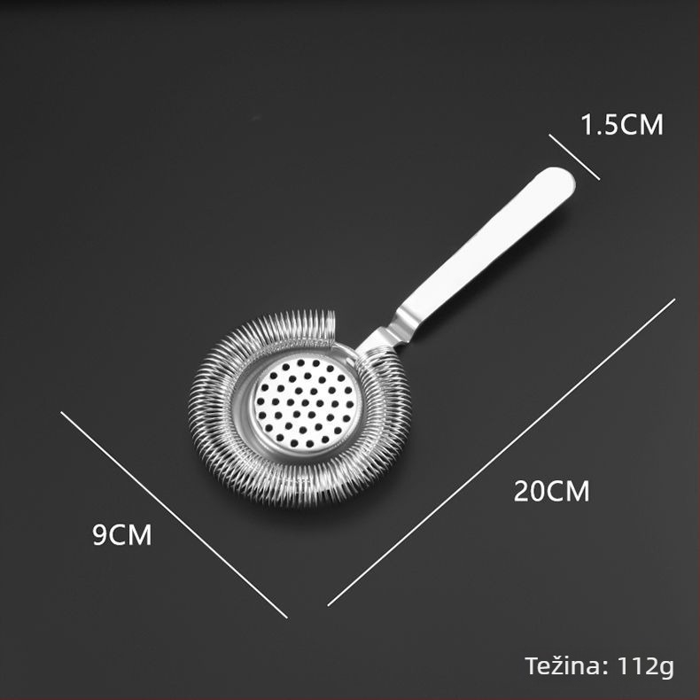 Filter za koktele, nehrđajući čelik, Hawthorne stil, profesionalni bar alat (pojedinačno pakiranje)