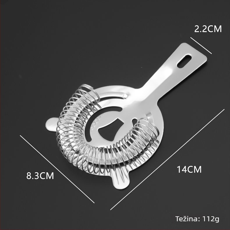 Filter za koktele, nehrđajući čelik, Hawthorne stil, profesionalni bar alat (pojedinačno pakiranje)