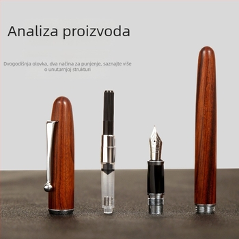 Sea of Mori fountain pen s drvenim kućištem u uzorku ružinog drveta, okretni sustav upijanja tinte, nib Yijin, model 621