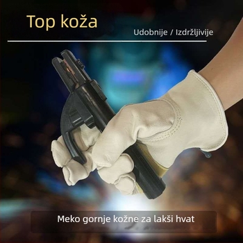 Rukavice za zavarivanje od teleće kože, toplinska izolacija, otporne na habanje, zaštita od opeklina za zavarivanje visoke temperature