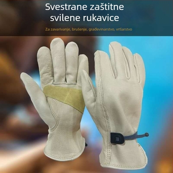 Rukavice za zavarivanje od teleće kože, toplinska izolacija, otporne na habanje, zaštita od opeklina za zavarivanje visoke temperature