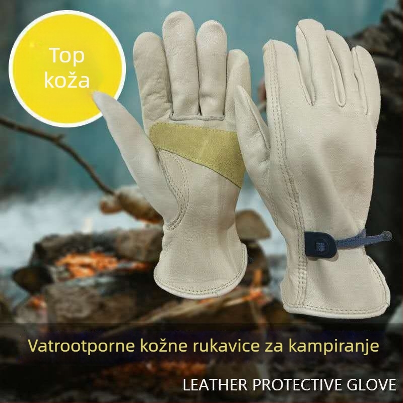 Rukavice za zavarivanje od teleće kože, toplinska izolacija, otporne na habanje, zaštita od opeklina za zavarivanje visoke temperature