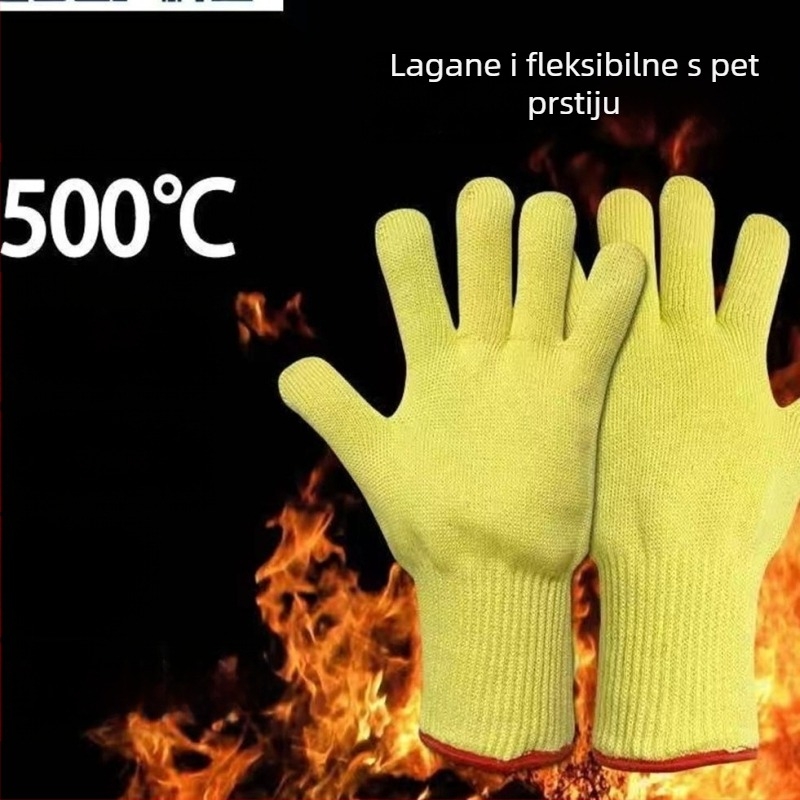 Rukavice visokotemperaturne iz aramida, produžene, vatrootporne, otporne na habanje, toplinska izolacija, za roštiljanje, kuhinju, zavarivanje, peć, metalnu obradu