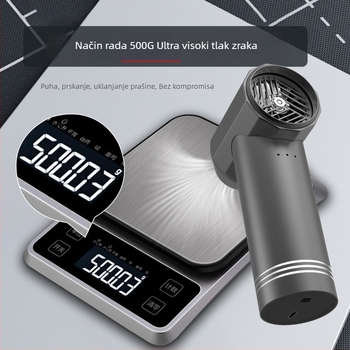 Bežični turbo ventilator s brushless motorom, ugrađena baterija 6000mAh, 4 brzine, buka 45-50 dB, USB punjenje