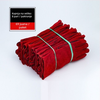 Zaštitne rukavice za zavarivanje od teleće kože, otporne na habanje, otporne na visoke temperature, toplinska izolacija, produžene i debele