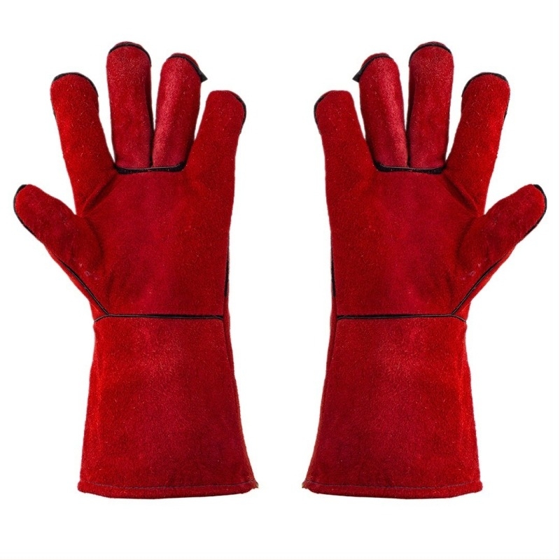 Zaštitne rukavice za zavarivanje od teleće kože, otporne na habanje, otporne na visoke temperature, toplinska izolacija, produžene i debele