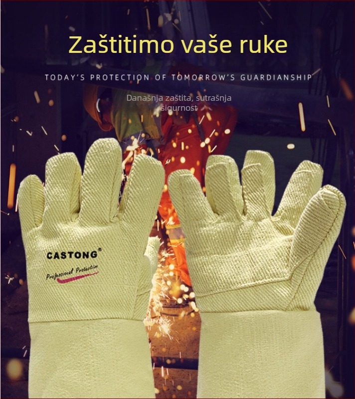 Castington rukavice otporne na visoke temperature od para-aramidne tkanine, za zavarivanje, obradu stakla i metala
