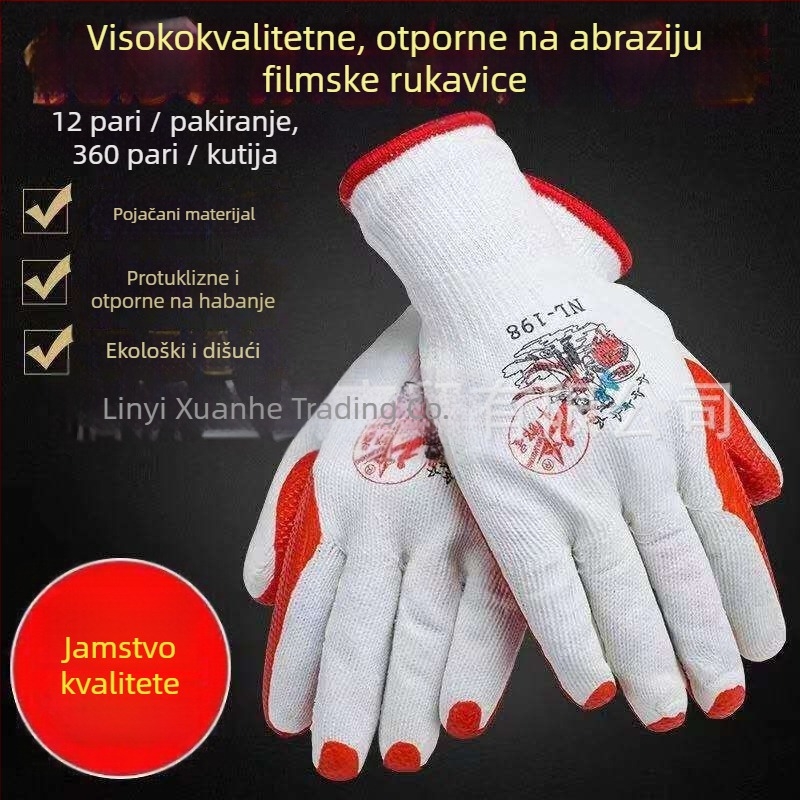 Altair rukavice od pamuka pređe s latex dlanom, otporne na rezanje, za strojeve, građevinski materijal i alate