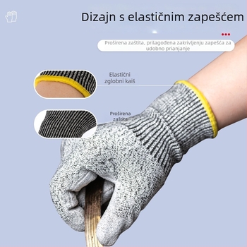 Rukavice za zaštitu od posjekotina s PVC premazom, razina 5, otporne na habanje i protuklizne, industrijske zaštite za rad u čeličanama i tvornicama stakla
