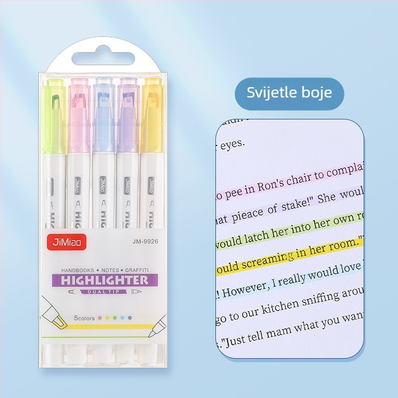 Dvostrani marker s kristalnim vrhom – model JM-9926, plastično kućište, 5 kom. u kutiji