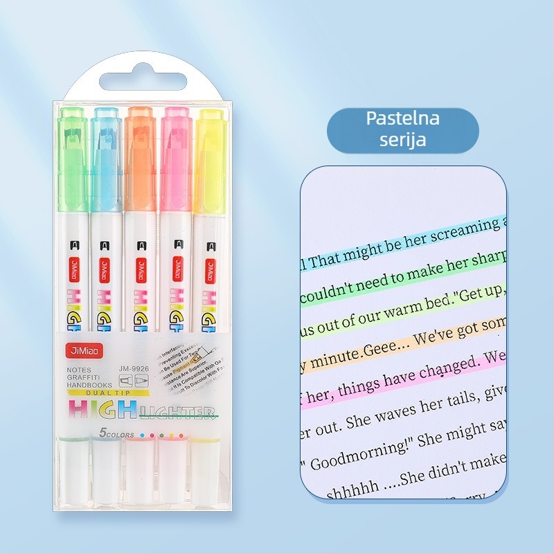 Dvostrani marker s kristalnim vrhom – model JM-9926, plastično kućište, 5 kom. u kutiji