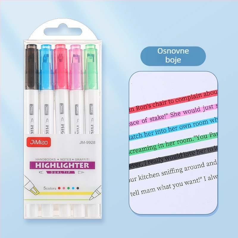 Dvostrani marker s kristalnim vrhom – model JM-9926, plastično kućište, 5 kom. u kutiji