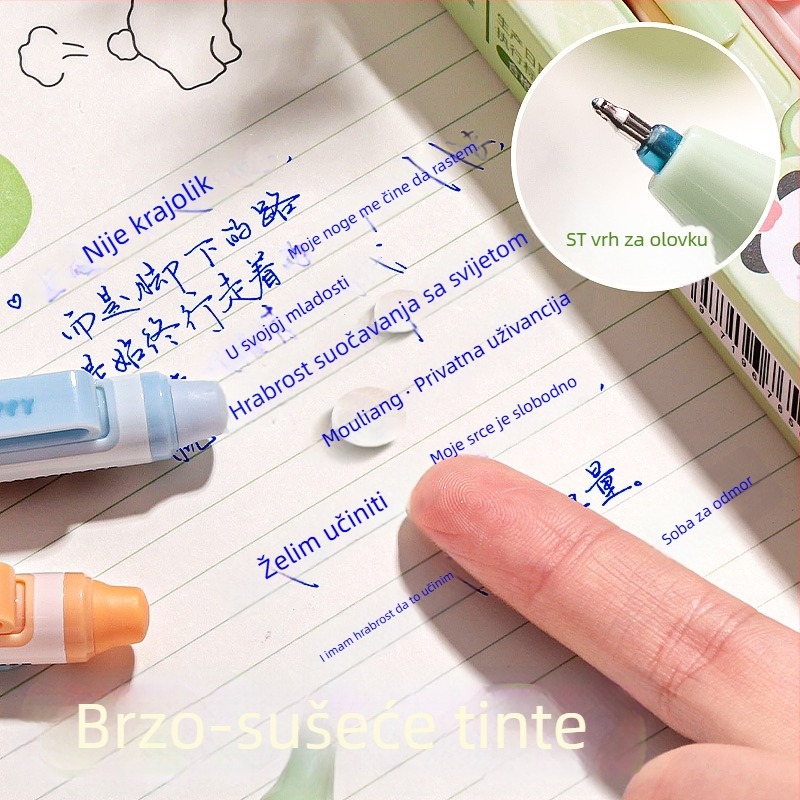 Pero s četkastim vrhom na pritisak, ST vrh, neizbrisivo, u kutiji — pogodno za pisanje, ispite, kaligrafiju, dnevnik