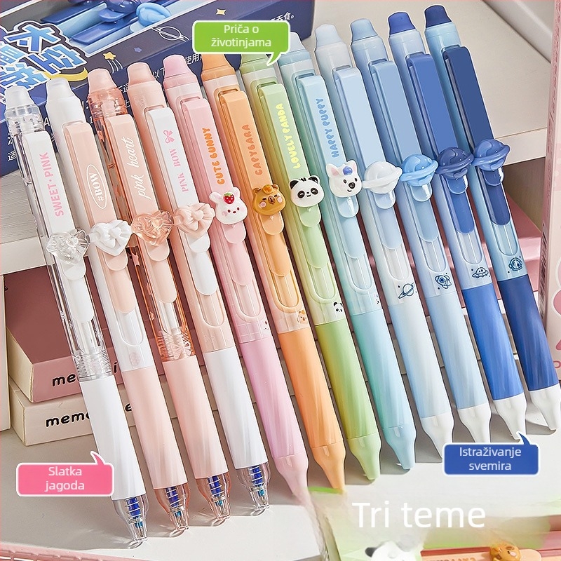 Pero s četkastim vrhom na pritisak, ST vrh, neizbrisivo, u kutiji — pogodno za pisanje, ispite, kaligrafiju, dnevnik