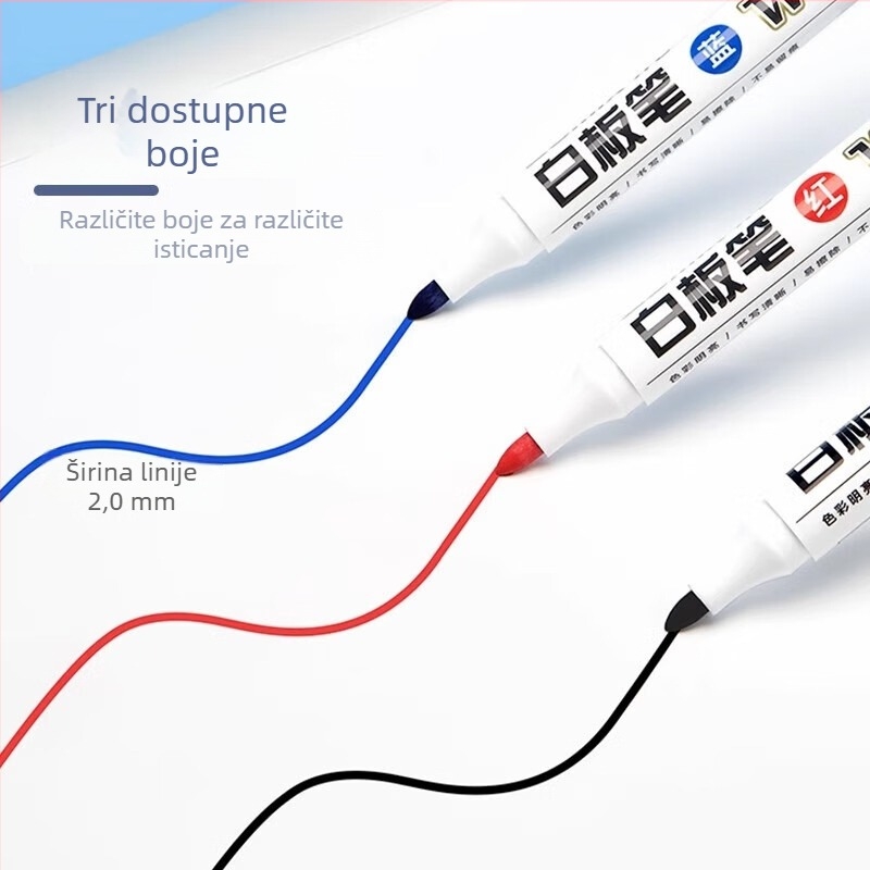 Comix Qixin WB717 Marker za bijelu ploču – velika glava, lako brisanje, anti-rolling dizajn, širina crte 2.0 mm