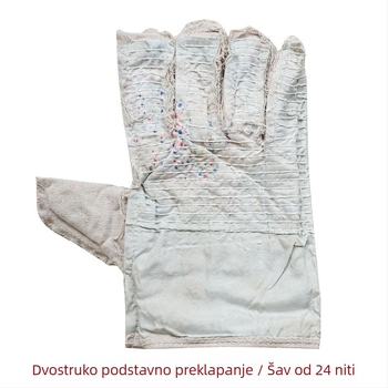 Dvostruke platnene rukavice za zavarivanje; debeli konstrukcija s toplinskom izolacijom i otpornošću na habanje, duljina 24 cm