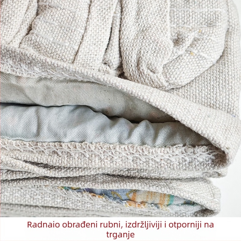 Dvostruke platnene rukavice za zavarivanje; debeli konstrukcija s toplinskom izolacijom i otpornošću na habanje, duljina 24 cm