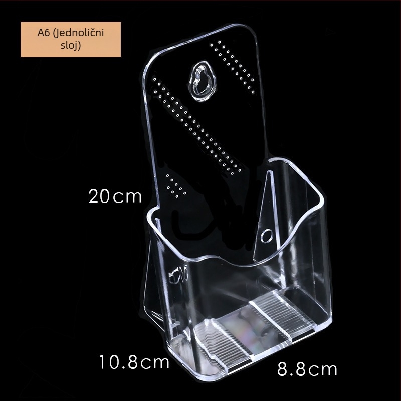 Akrilni informativni stalak za dokumente, 4-podnu stolni organizator za brošure i letke, razmak polica 10 cm