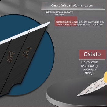 Metalni nož za rezanje tapeta, model LC5742A_S3, materijal: metal, oštrica 110×18 mm, ukupna duljina 110 mm, neto težina 1600