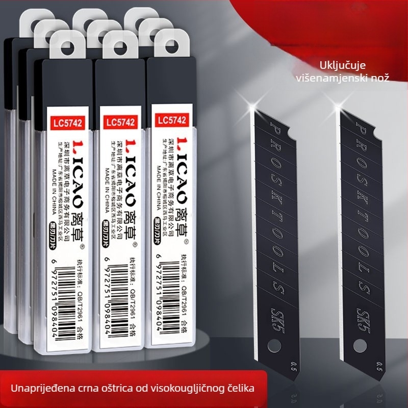 Metalni nož za rezanje tapeta, model LC5742A_S3, materijal: metal, oštrica 110×18 mm, ukupna duljina 110 mm, neto težina 1600