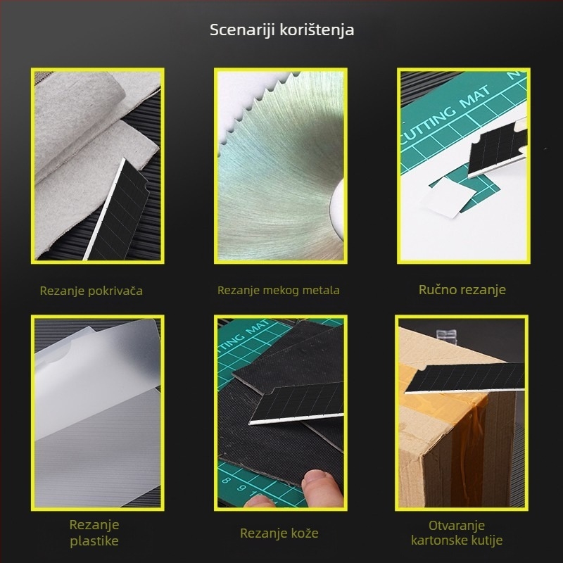 Metalni nož za rezanje tapeta, model LC5742A_S3, materijal: metal, oštrica 110×18 mm, ukupna duljina 110 mm, neto težina 1600