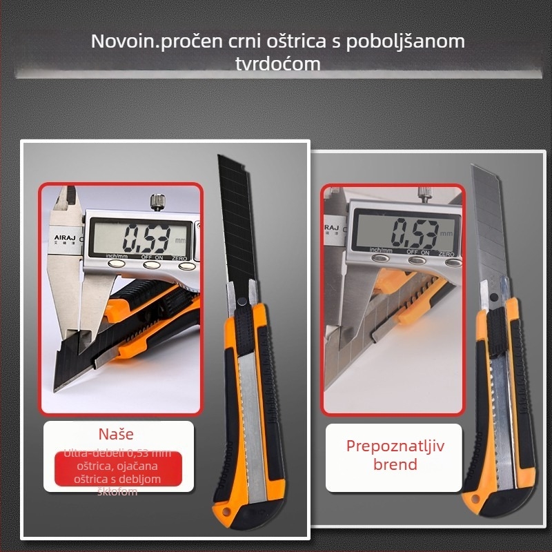 Metalni nož za rezanje tapeta, model LC5742A_S3, materijal: metal, oštrica 110×18 mm, ukupna duljina 110 mm, neto težina 1600