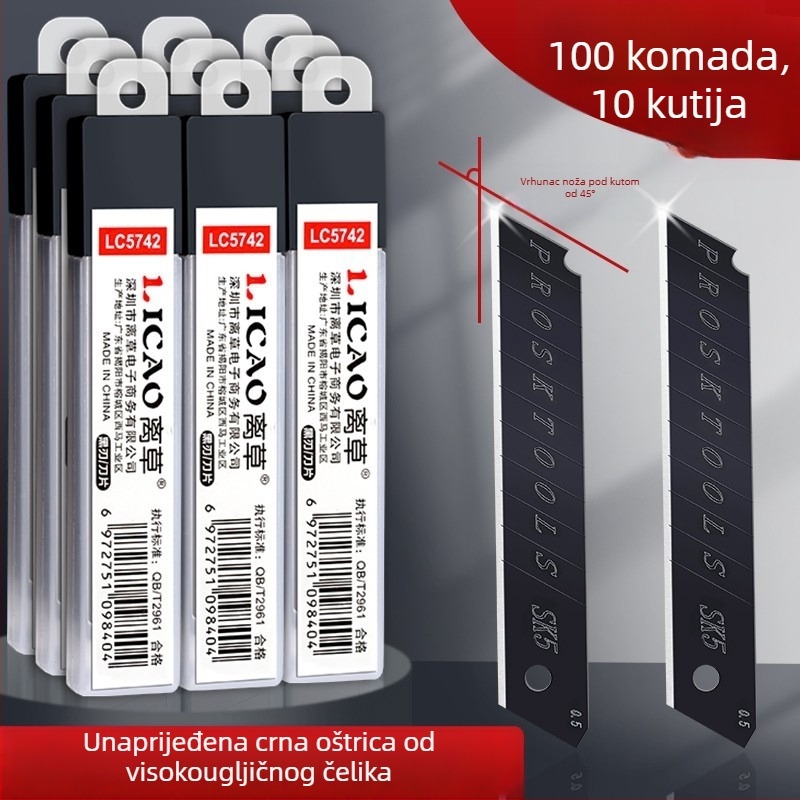 Metalni nož za rezanje tapeta, model LC5742A_S3, materijal: metal, oštrica 110×18 mm, ukupna duljina 110 mm, neto težina 1600