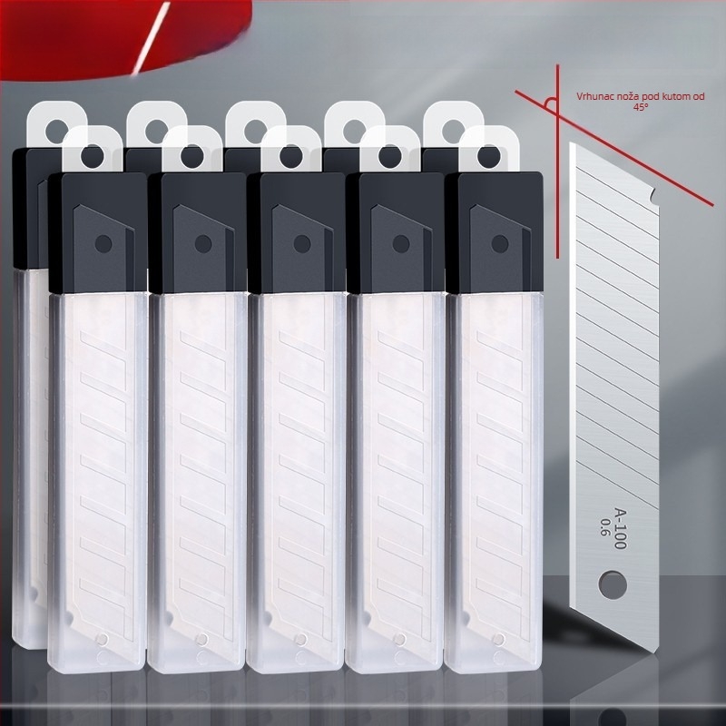 Metalni nož za rezanje tapeta, model LC5742A_S3, materijal: metal, oštrica 110×18 mm, ukupna duljina 110 mm, neto težina 1600