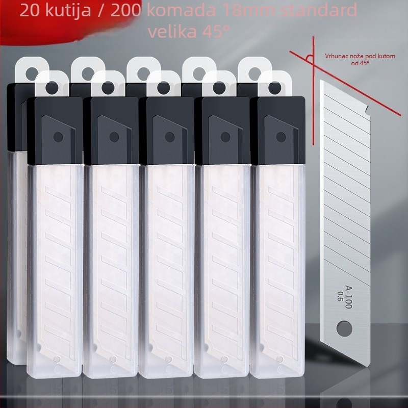 Metalni nož za rezanje tapeta, model LC5742A_S3, materijal: metal, oštrica 110×18 mm, ukupna duljina 110 mm, neto težina 1600