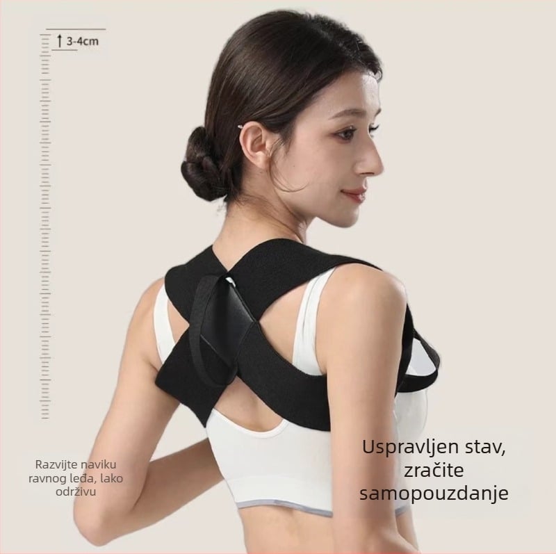 Pojas za ispravljanje držanja s otvorenim ramenima, unisex korektor držanja, model DZ215, poliester