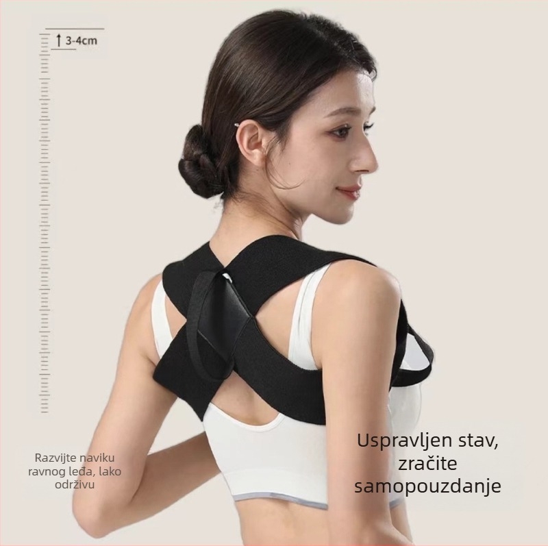 Pojas za ispravljanje držanja s otvorenim ramenima, unisex korektor držanja, model DZ215, poliester