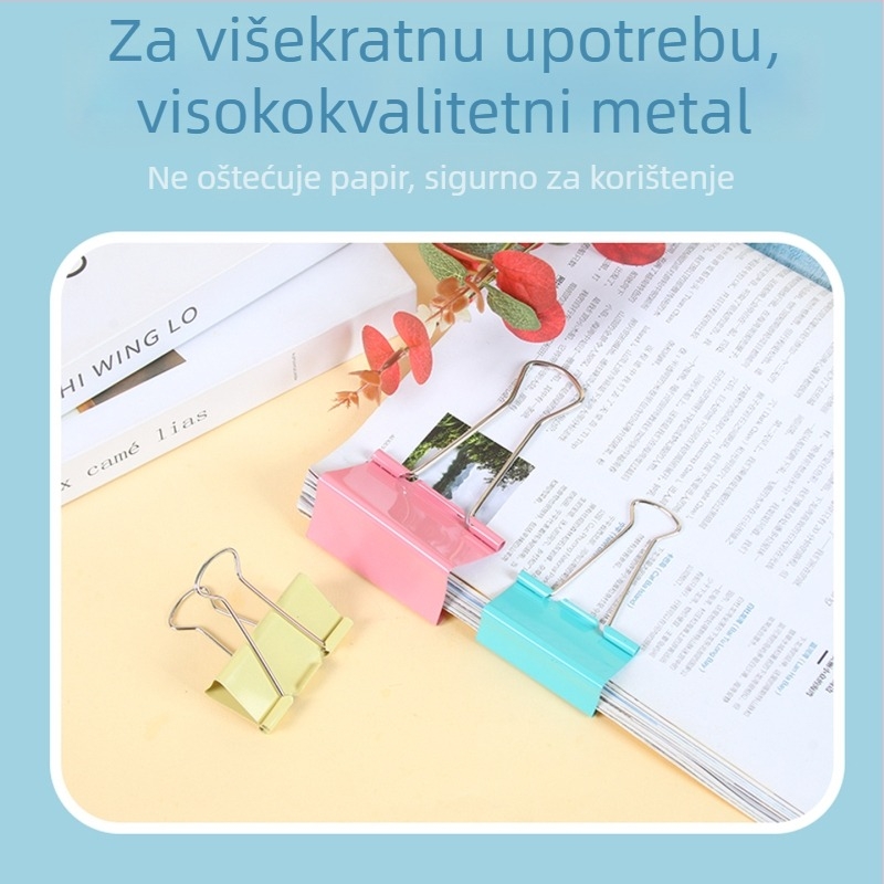 Klip za dokumente marke Chenshuo, metalni model Colorful Long Tail Clip 01