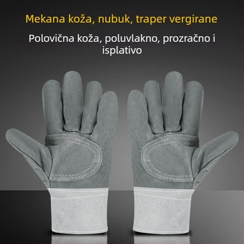Ji Liuliu Zaštitne rukavice za zavarivanje – koža vola + platno, za elektrogradilište