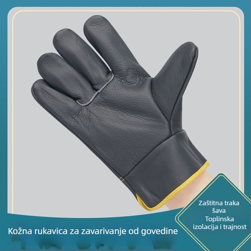 Zavarivačke rukavice od teleće kože — visokotemperaturno otporne, vatrootporne, otporne na habanje, otporne na rezanje i probijanje, zaštita od prskanja taline