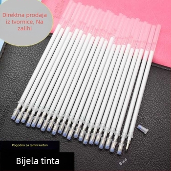 Autonomy bijela patrona s kuglastim vrhom 0,8 mm / 0,6 mm, zlatno jezgro, za DIY crni karton dnevnik, fluorescentna tinta