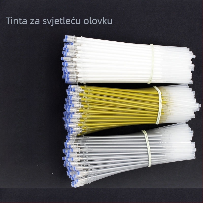Autonomy bijela patrona s kuglastim vrhom 0,8 mm / 0,6 mm, zlatno jezgro, za DIY crni karton dnevnik, fluorescentna tinta