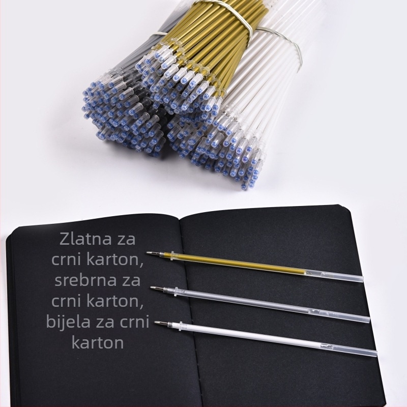 Autonomy bijela patrona s kuglastim vrhom 0,8 mm / 0,6 mm, zlatno jezgro, za DIY crni karton dnevnik, fluorescentna tinta