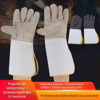 Zavarivačke rukavice, kravlja koža, toplinska izolacija, zaštita od opeklina, jednokratne