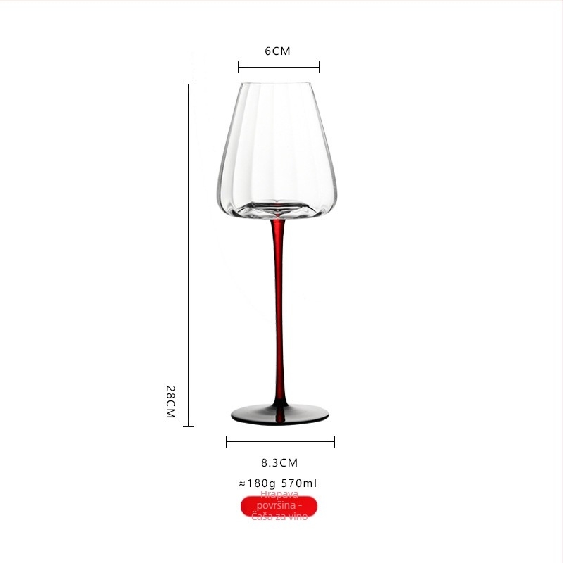 Craftsmen set vinskih čaša od stakla – Moderan minimalistički stil, ispisano logo, 24 komada